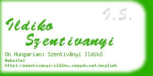 ildiko szentivanyi business card